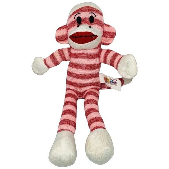 Pink Stripe MAXX THE SOCK MONKEY Bendable Plush Stuffed Animal 14" Street Player - Picture 2 of 6